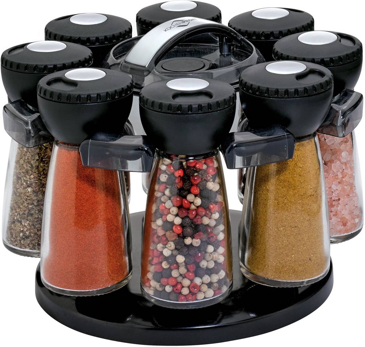 Küchenprofi Otočný stojan na kořenky Rondo, černá, pro 8 kořenek