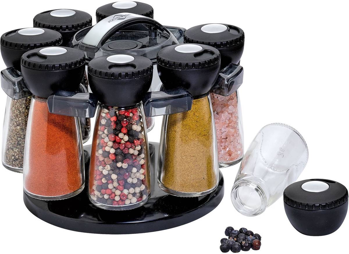 Küchenprofi Otočný stojan na kořenky Rondo, černá, pro 8 kořenek