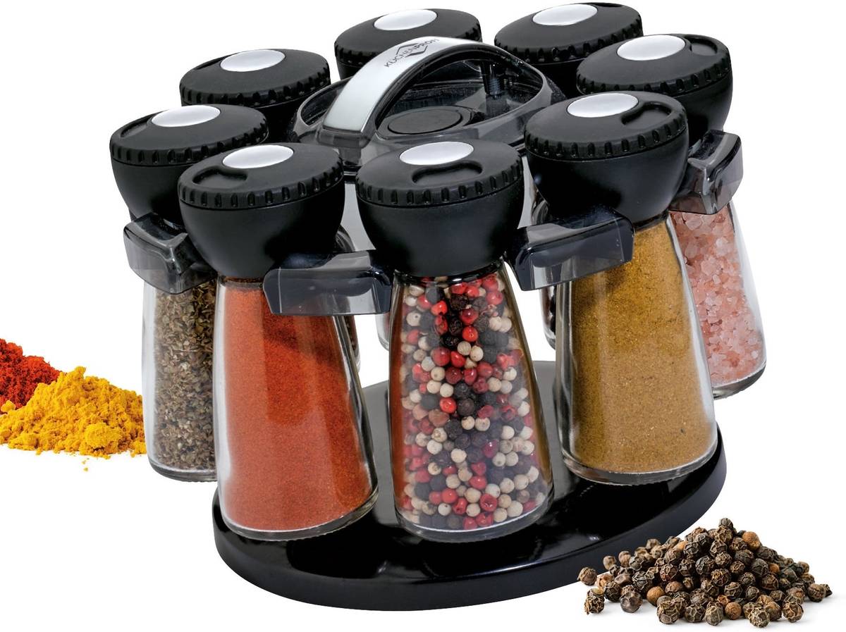 Küchenprofi Otočný stojan na kořenky Rondo, černá, pro 8 kořenek