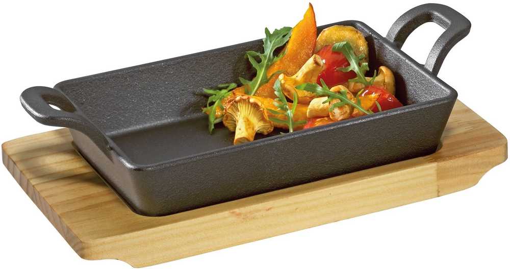 Küchenprofi Servírovací pánev s dřevěným prkénkem, obdélníková