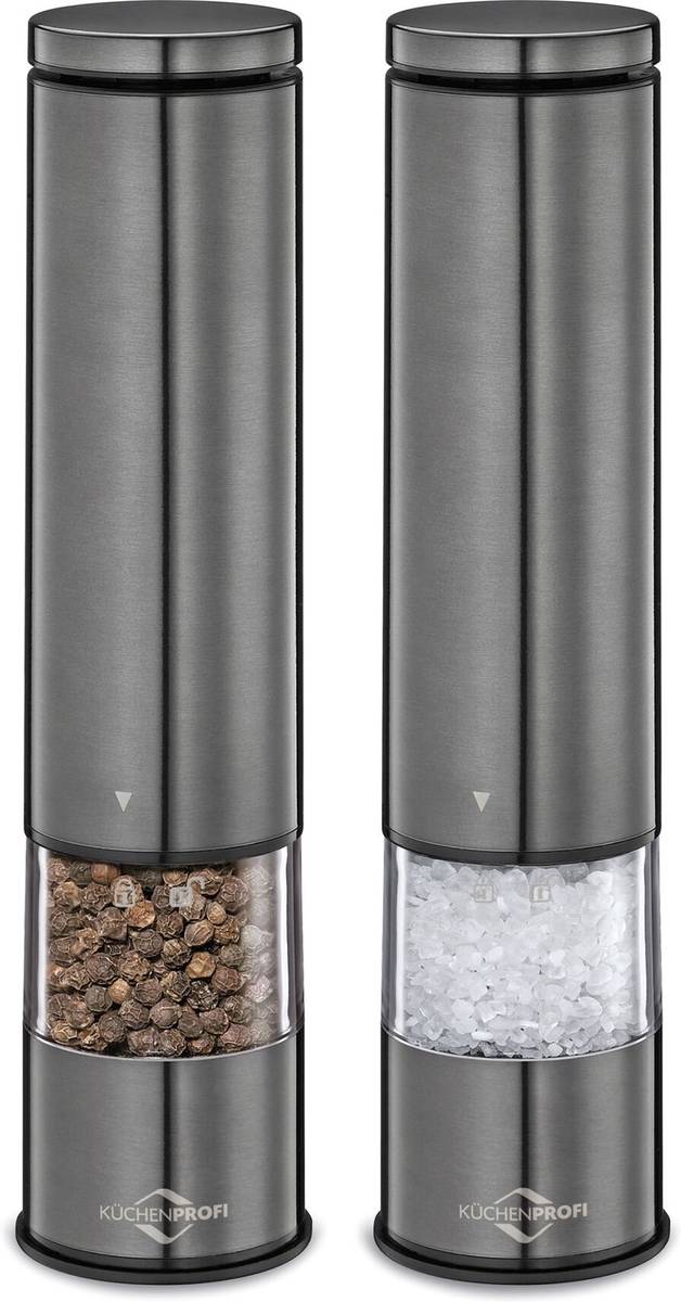 Küchenprofi Sada elektrických mlýnků na sůl a pepř, šedá