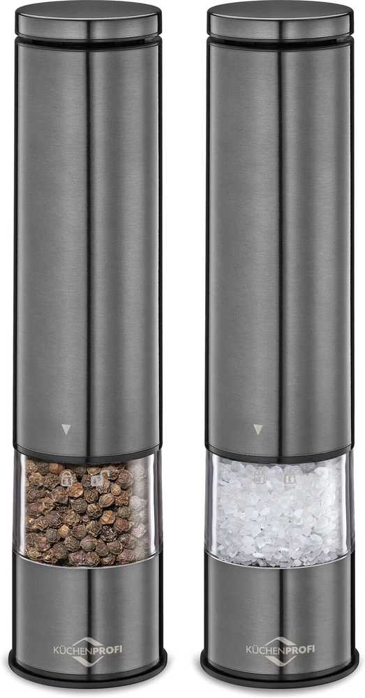 Küchenprofi Sada elektrických mlýnků na sůl a pepř, šedá