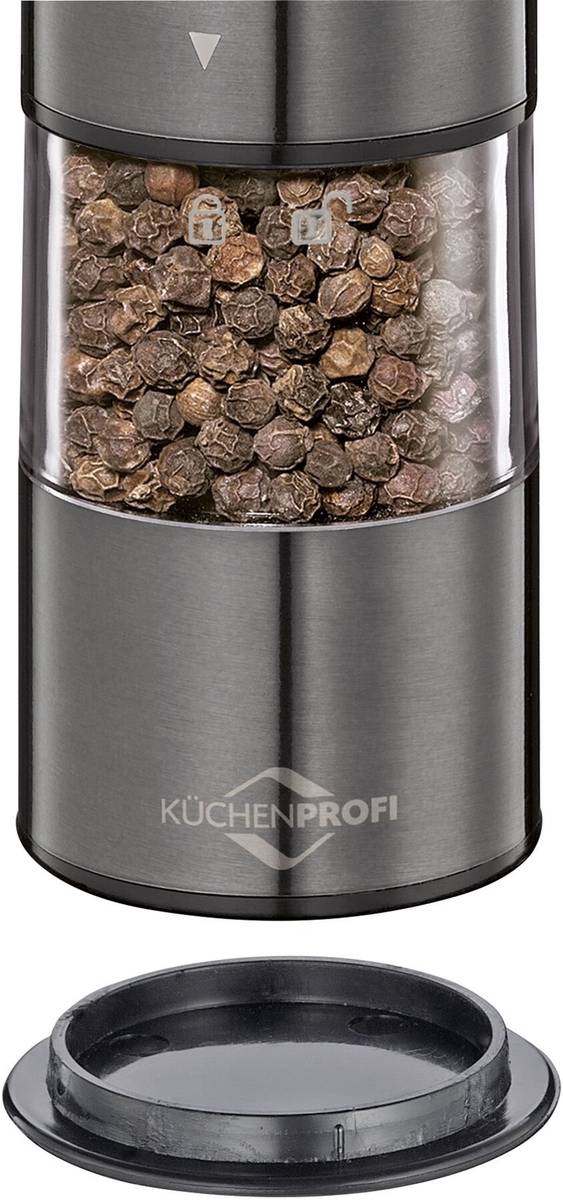 Küchenprofi Sada elektrických mlýnků na sůl a pepř, šedá