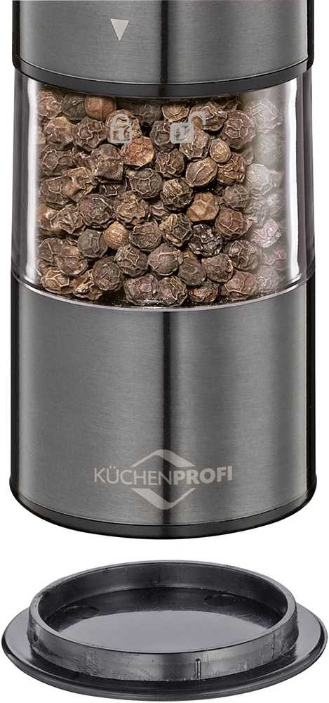 Küchenprofi Sada elektrických mlýnků na sůl a pepř, šedá