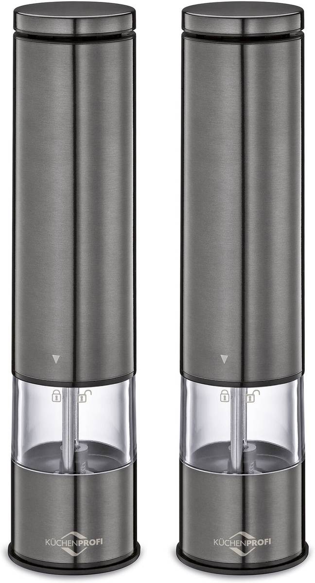 Küchenprofi Sada elektrických mlýnků na sůl a pepř, šedá