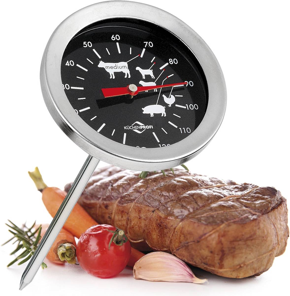 Küchenprofi Teploměr na pečení, 5.5 cm, černá