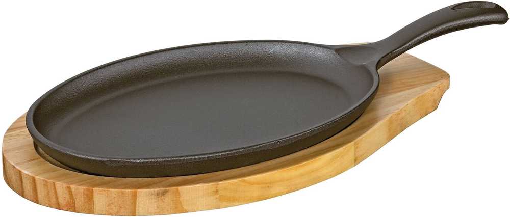Küchenprofi Litinová pánev s dřevěným prkénkem, oválná