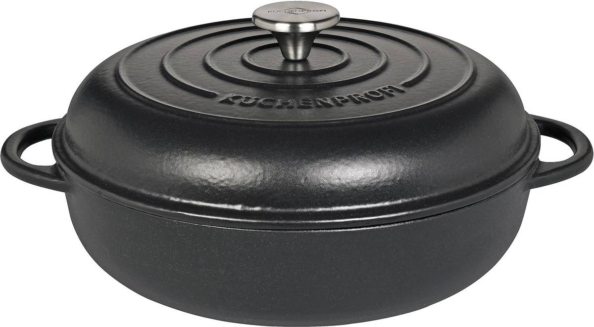 Küchenprofi Litinová pánev s poklicí, 28 cm, černá