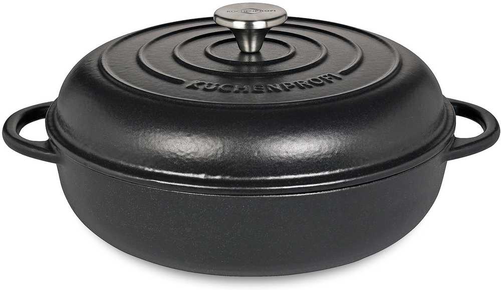 Küchenprofi Litinová pánev s poklicí, 28 cm, černá