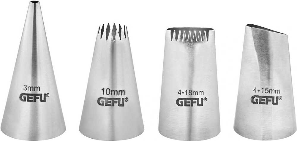 Gefu Set trysek na zdobení Decore, 4 ks