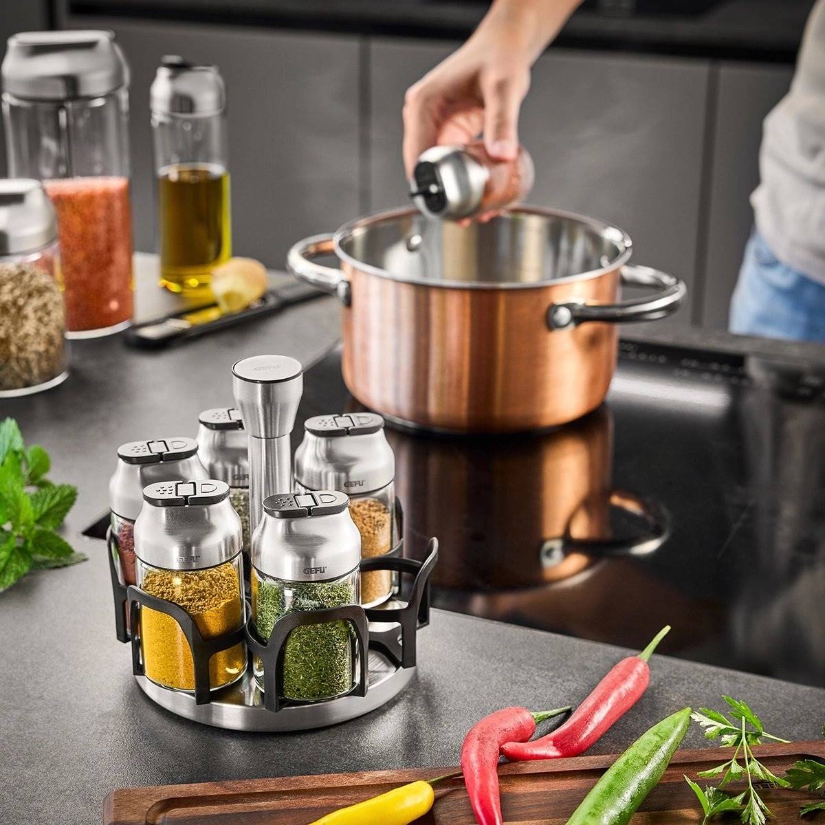 Gefu Kippo Otočný stojánek na kořenky, 7-dílný