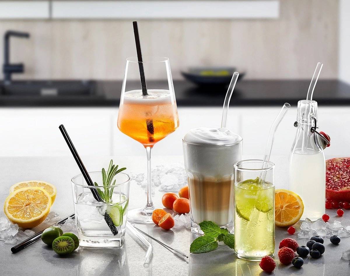 Gefu Future Skleněná brčka 4 ks, 23 cm