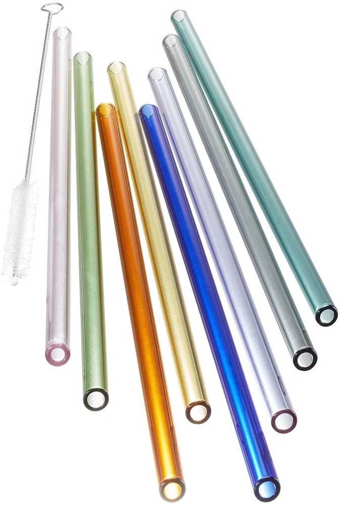 Gefu Sada skleněných brček s kartáčkem, 8 ks