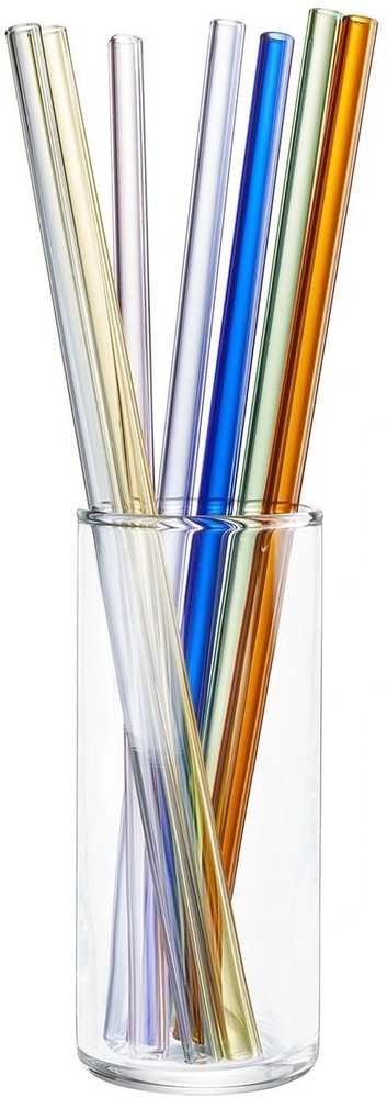 Gefu Sada skleněných brček s kartáčkem, 8 ks