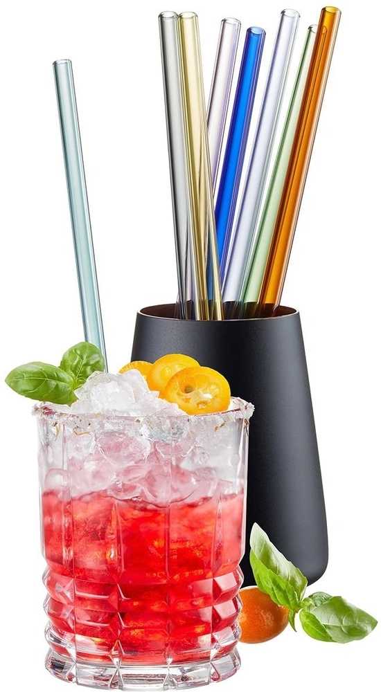 Gefu Sada skleněných brček s kartáčkem, 8 ks