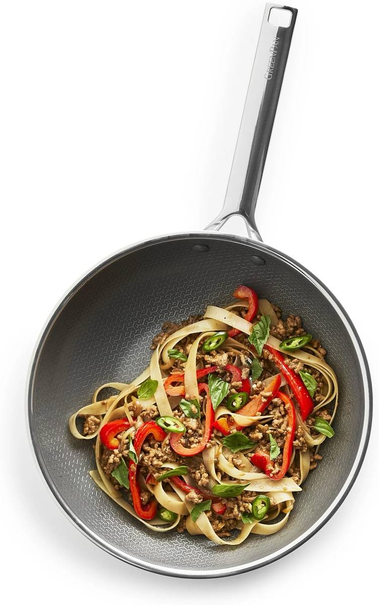 GreenPan APEX Nerezová pánev Wok, 28 cm