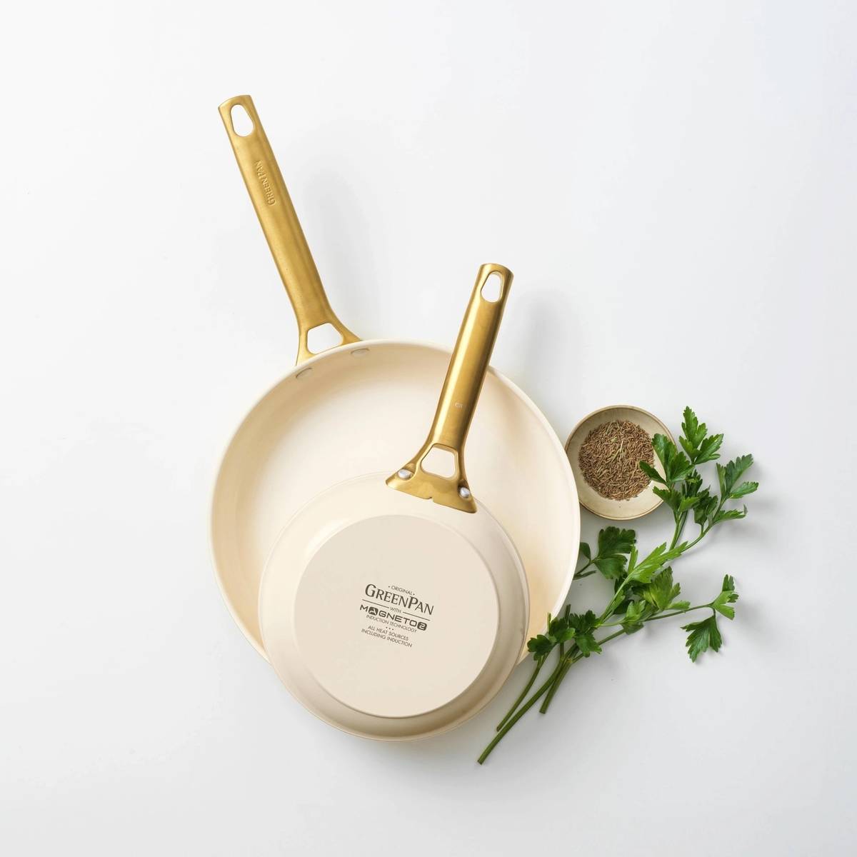 GreenPan Padova Reserve Sada pánví, 2 ks, 20 + 26 cm, světle krémová