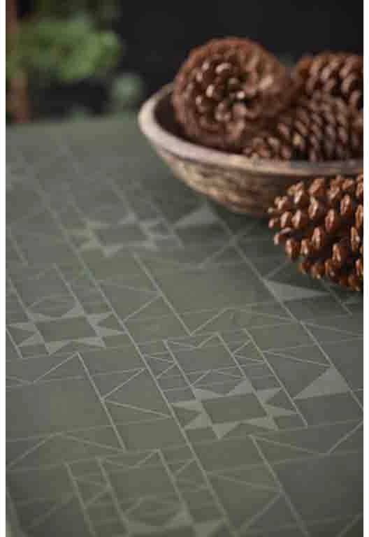 Södahl Kuchyňský ubrus 140x270 Star Damask Forest green