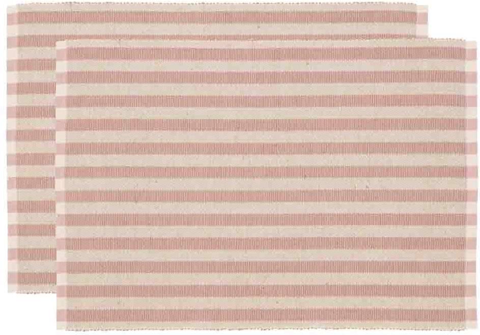 Södahl Bavlněné prostírání (sada 2 ks) 33x48 Statement Stripe Rose