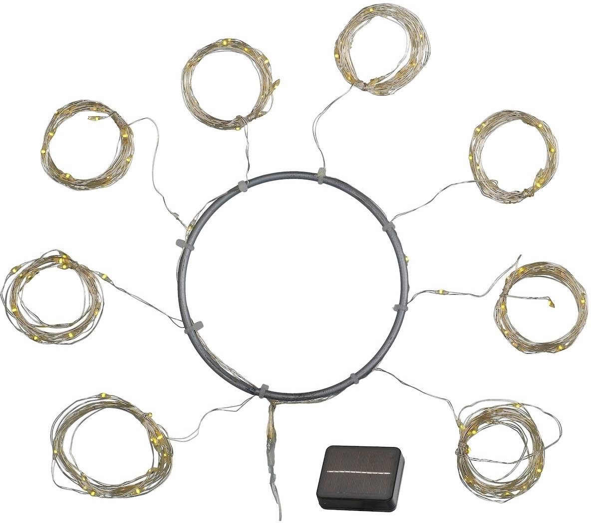 Sirius Solární LED světelný řetěz Knirke Parasol, 8x1,5m+2m, 96L