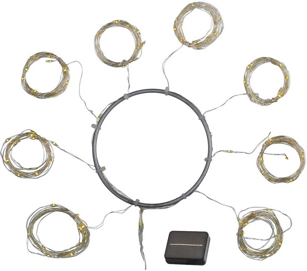 Sirius Solární LED světelný řetěz Knirke Parasol, 8x1,5m+2m, 96L