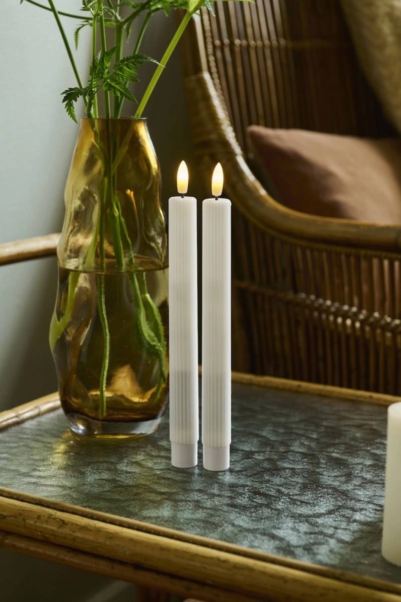 Sirius Sada dobíjecích kónických LED svíček Smilla White (2 ks)