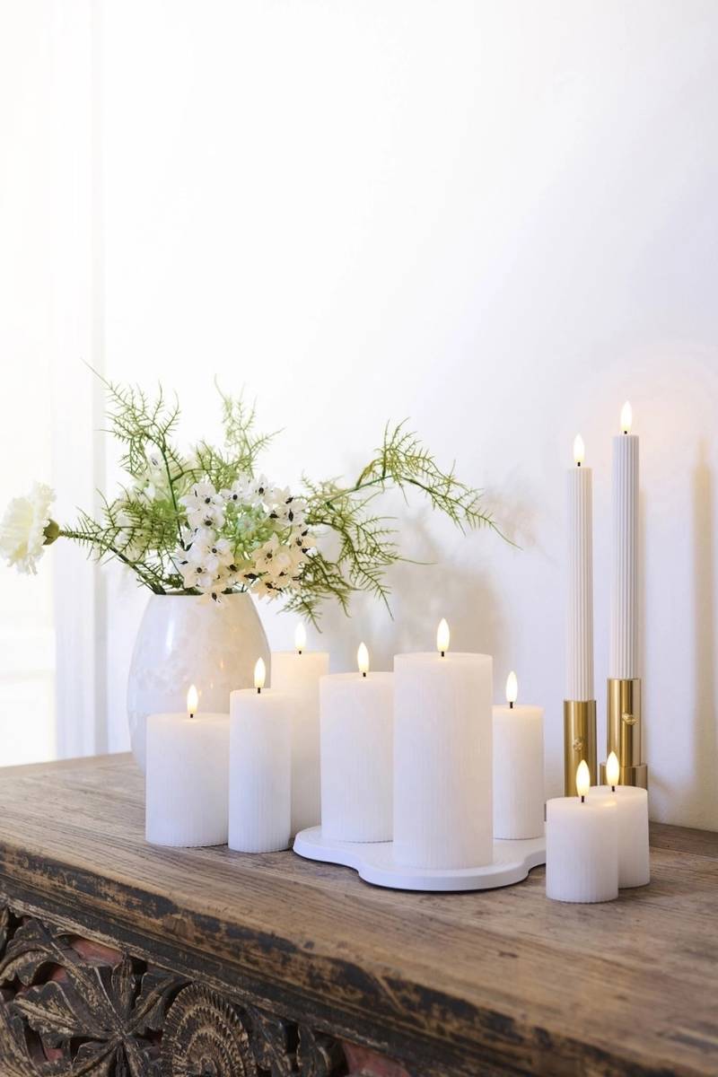 Sirius Sada dobíjecích kónických LED svíček Smilla White (2 ks)