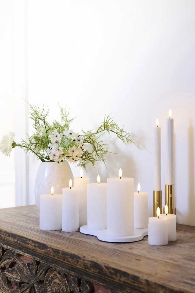 Sirius Sada dobíjecích kónických LED svíček Smilla White (2 ks)