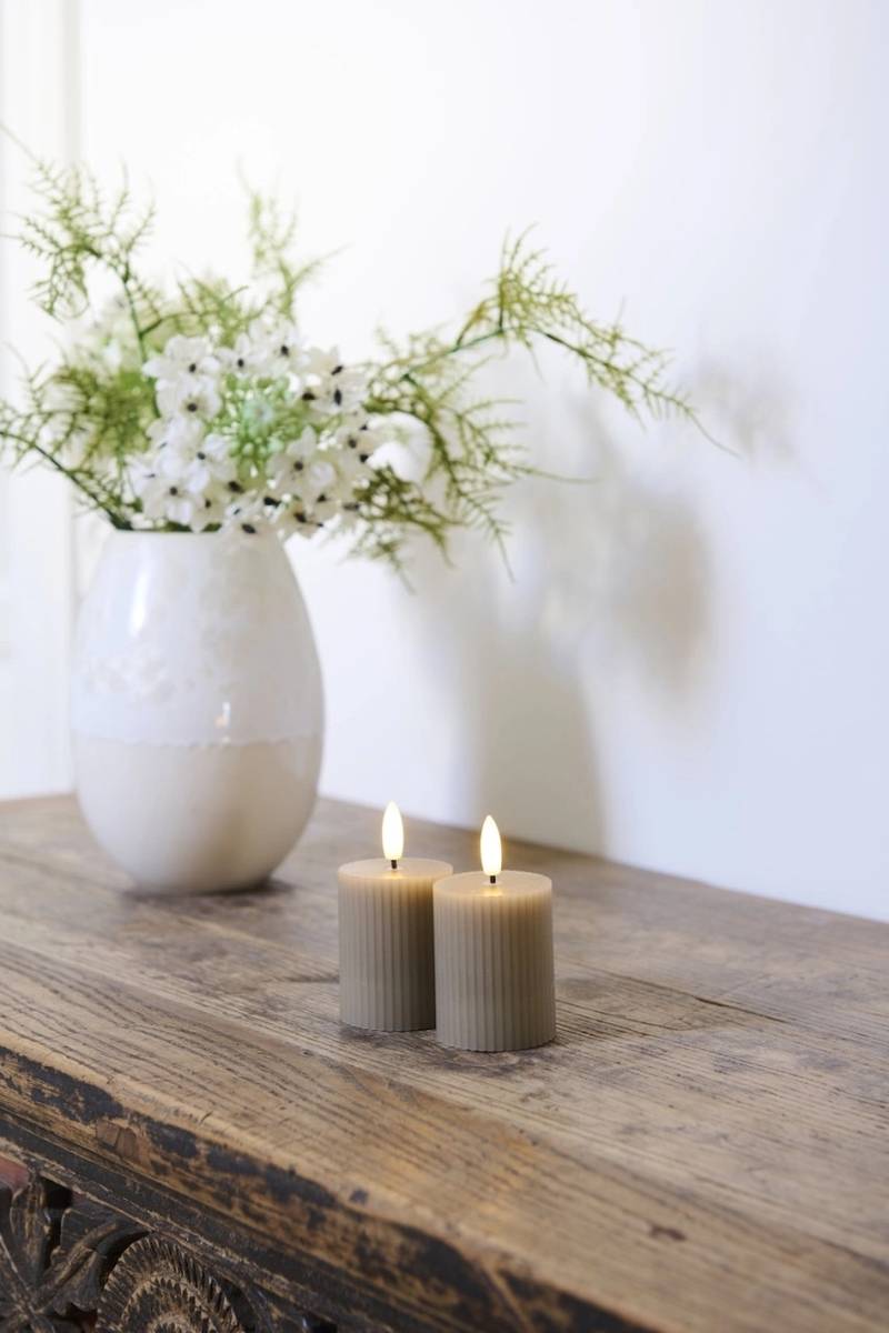 Sirius Sada dobíjecích LED svíček Smilla Warm grey (2 ks)