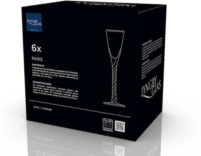 Lyngby Glas Sklenice na panáka Paris (sada 6 ks)