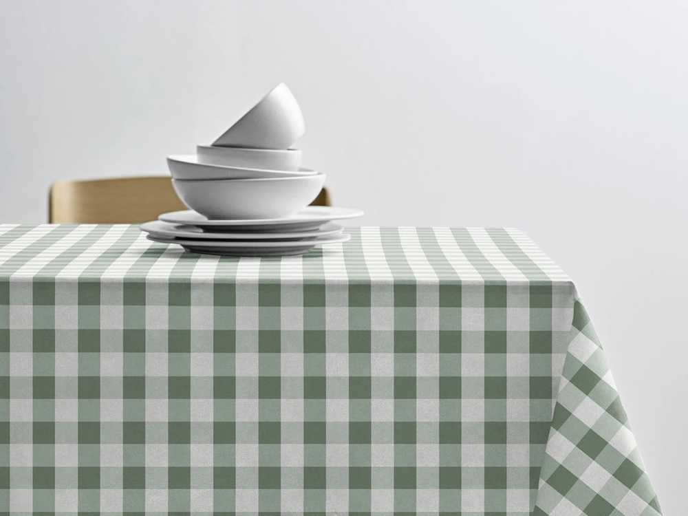 Södahl Akrylový ubrus s protiskluzovou úpravou Gingham Hedge Green