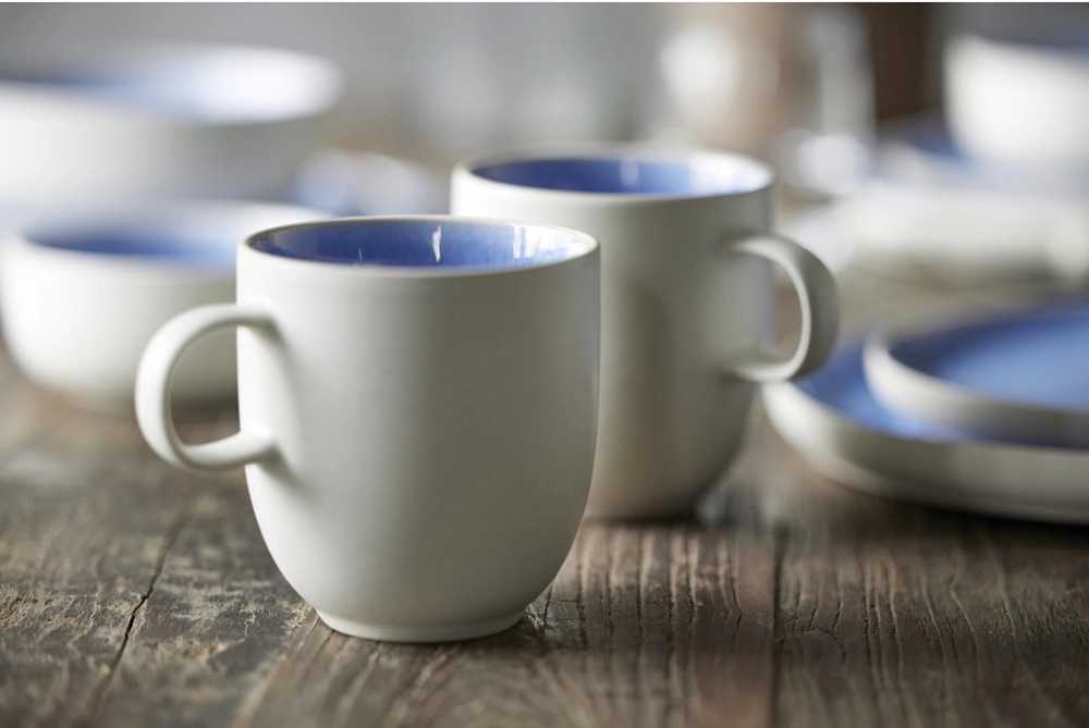 Studio Round Kameninový hrnek North 33 cl White/Shiny River