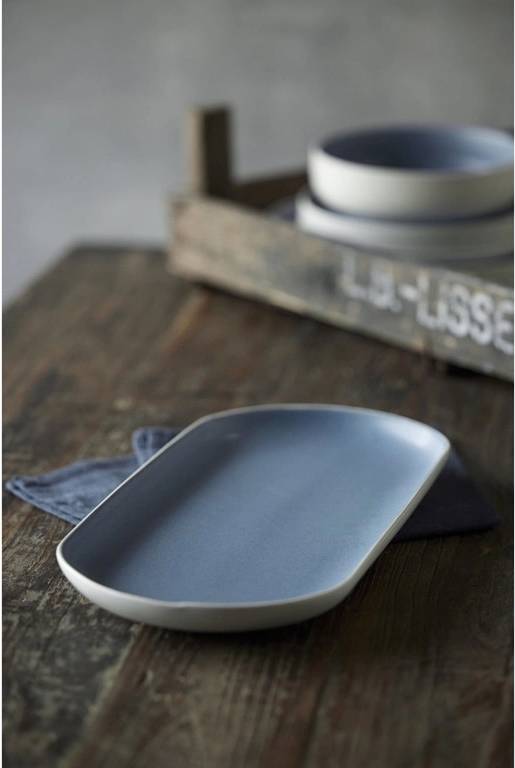 Studio Round Kameninový servírovací tác North 38 x 19 cm White/Matte River