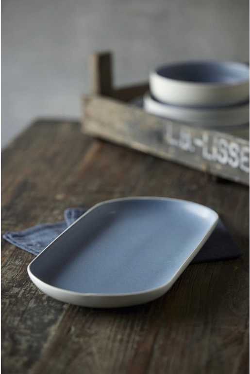 Studio Round Kameninový servírovací tác North 38 x 19 cm White/Matte River