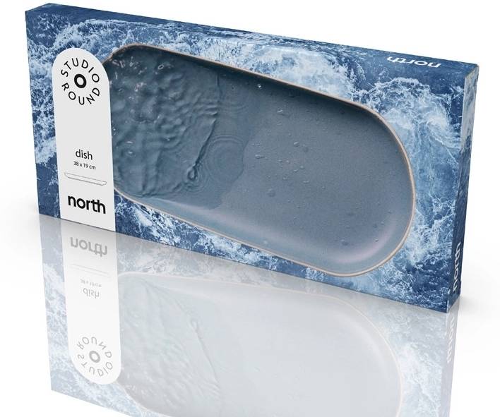 Studio Round Kameninový servírovací tác North 38 x 19 cm White/Matte River