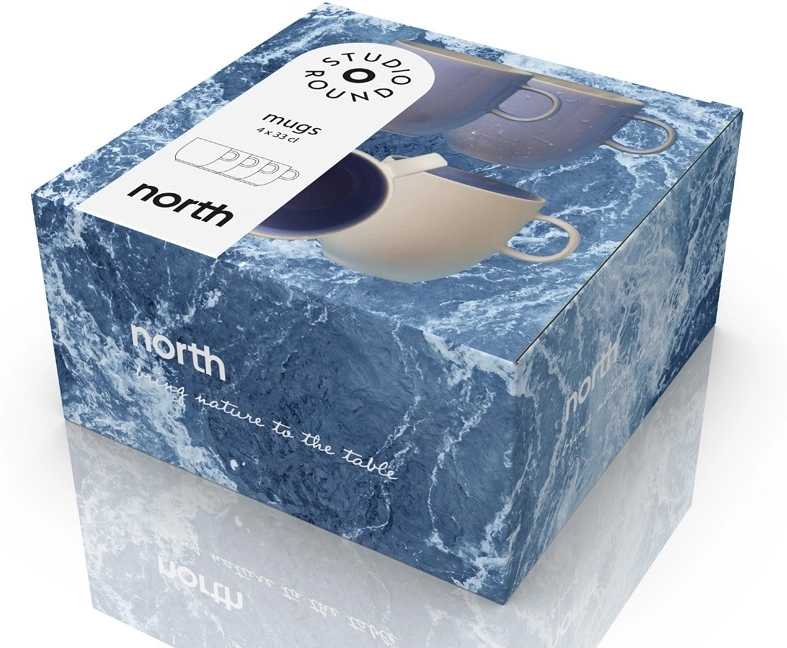 Studio Round Kameninový hrnek North 33 cl River mix (sada 4 ks)