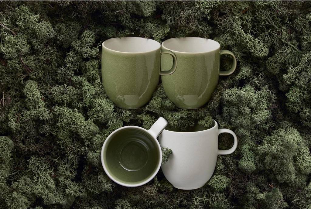 Studio Round Kameninový hrnek North 33 cl Moss mix (sada 4 ks)