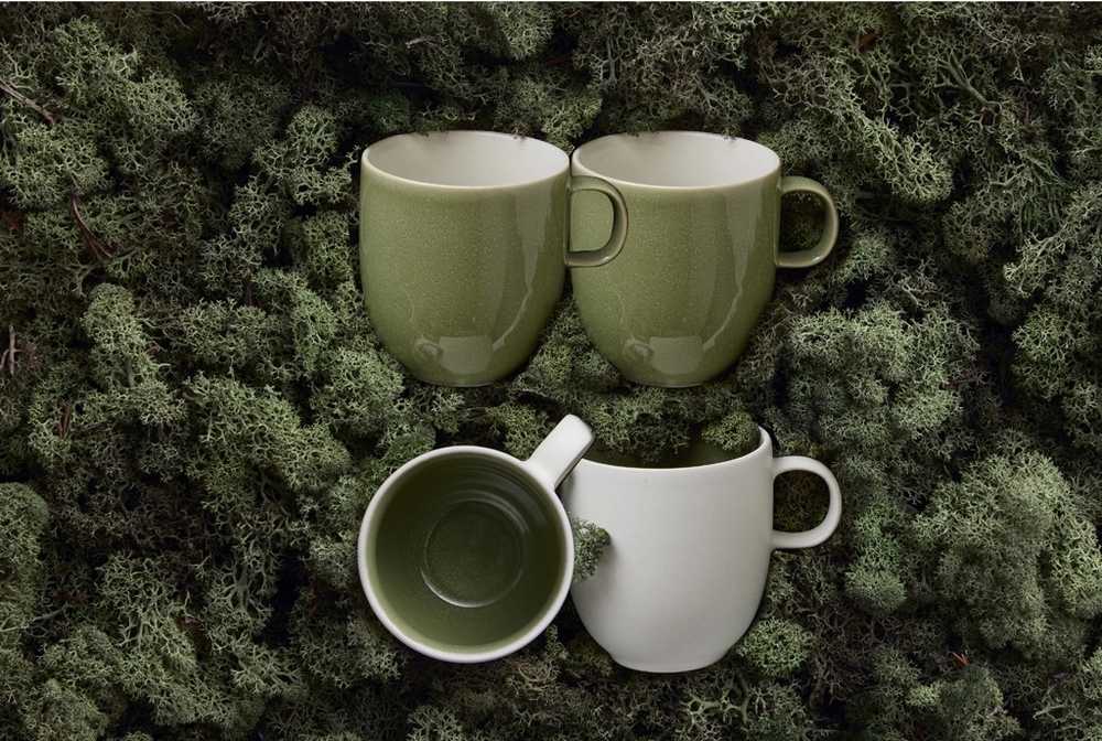 Studio Round Kameninový hrnek North 33 cl Moss mix (sada 4 ks)