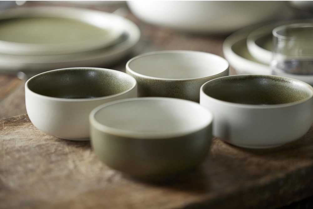 Studio Round Kameninová servírovací miska North 11 cm Moss mix (sada 4 ks)