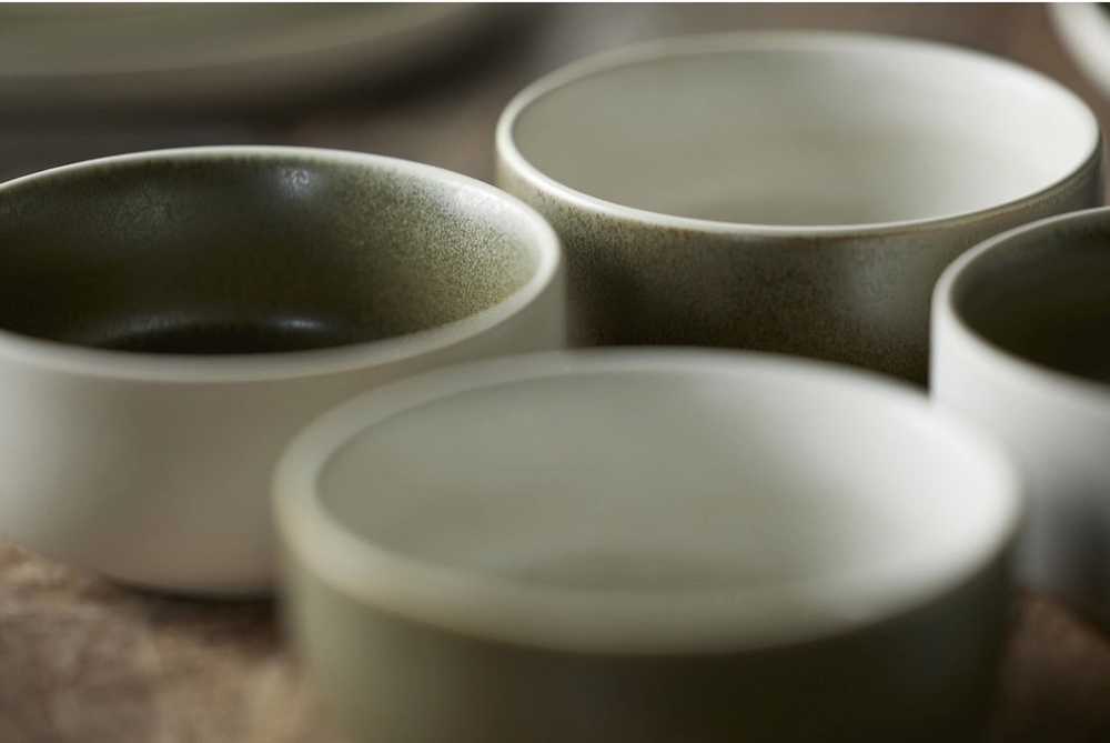 Studio Round Kameninová servírovací miska North 11 cm Moss mix (sada 4 ks)