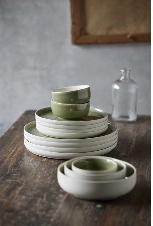 Studio Round Kameninová servírovací miska North 11 cm Moss mix (sada 4 ks)