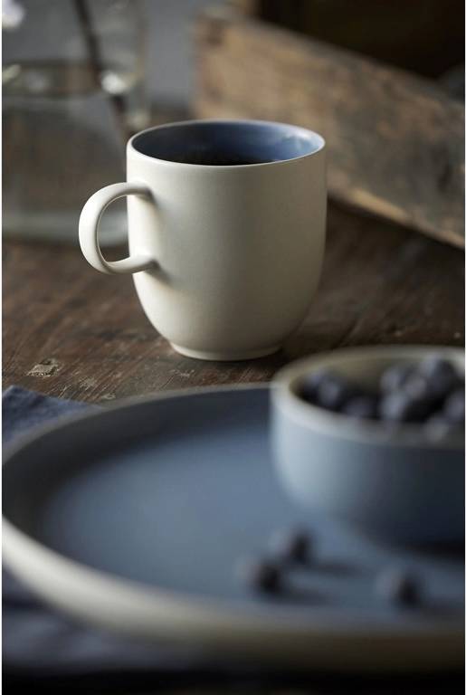 Studio Round Kameninový hrnek North 33 cl White/Matte River