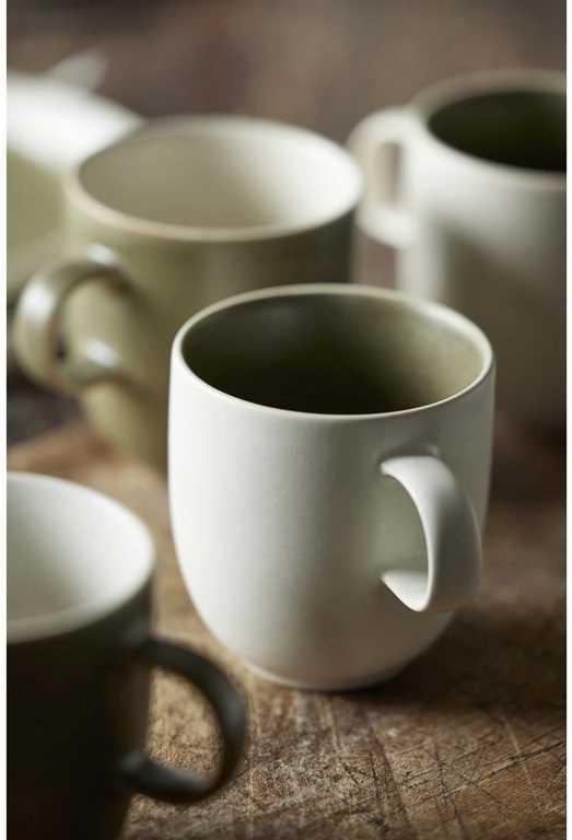 Studio Round Kameninový hrnek North 33 cl White/Matte Moss