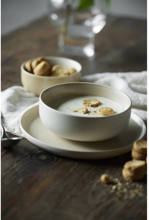 Studio Round Kameninová servírovací miska North 11 cm Matte Sand/White