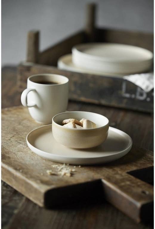 Studio Round Kameninová servírovací miska North 11 cm Matte Sand/White