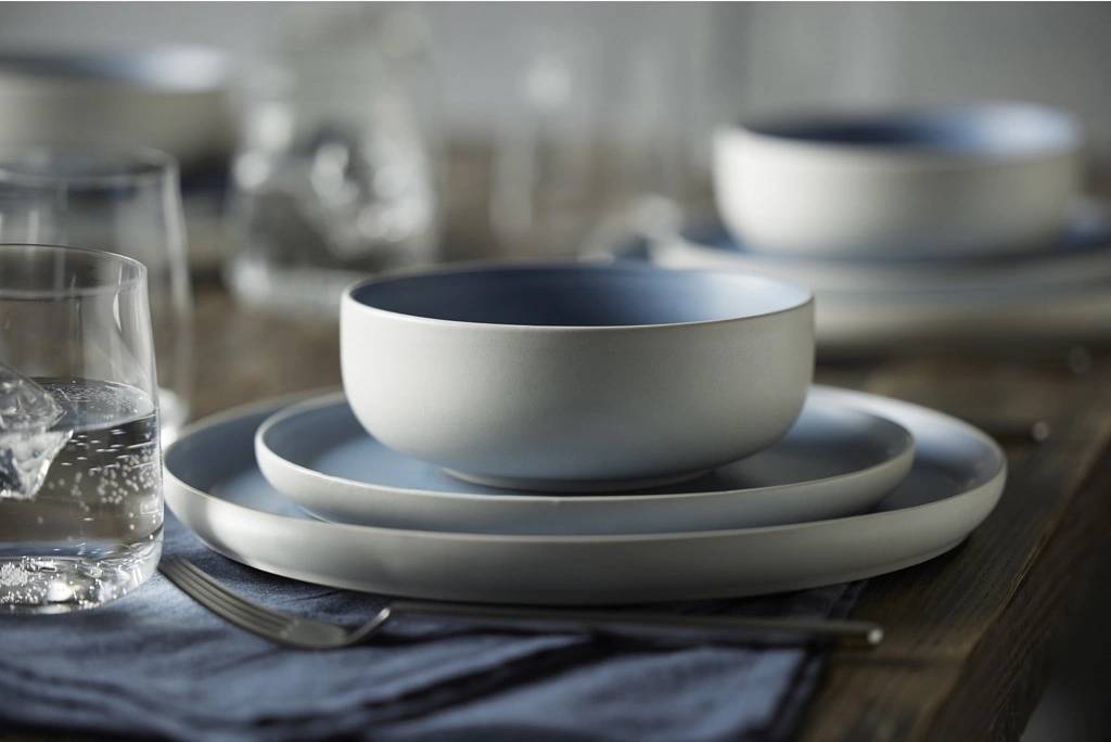 Studio Round Kameninová servírovací miska na polévku North 15 cm White/Matte River