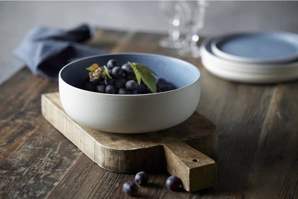 Studio Round Kameninová servírovací miska na polévku North 15 cm White/Matte River