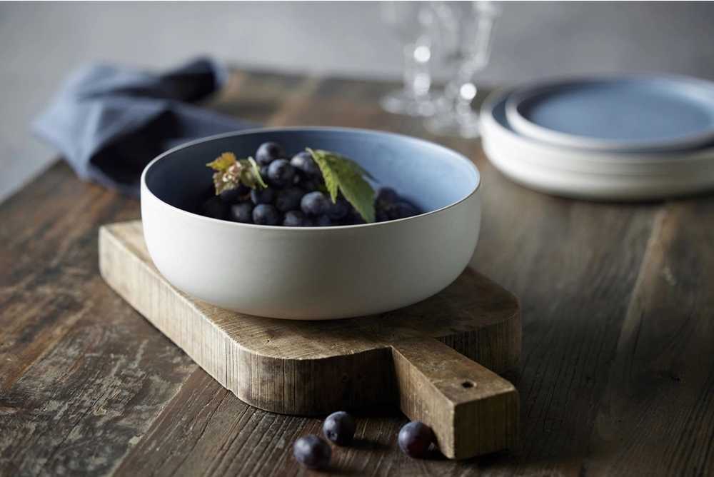 Studio Round Kameninová servírovací miska na polévku North 15 cm White/Matte River