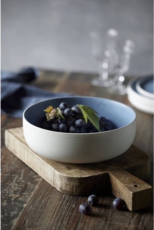 Studio Round Kameninová servírovací miska na polévku North 15 cm White/Matte River