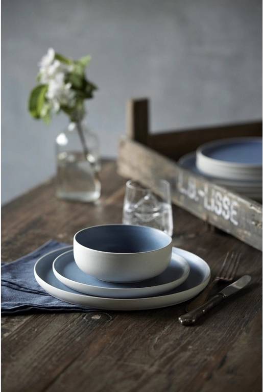 Studio Round Kameninová servírovací miska na polévku North 15 cm White/Matte River